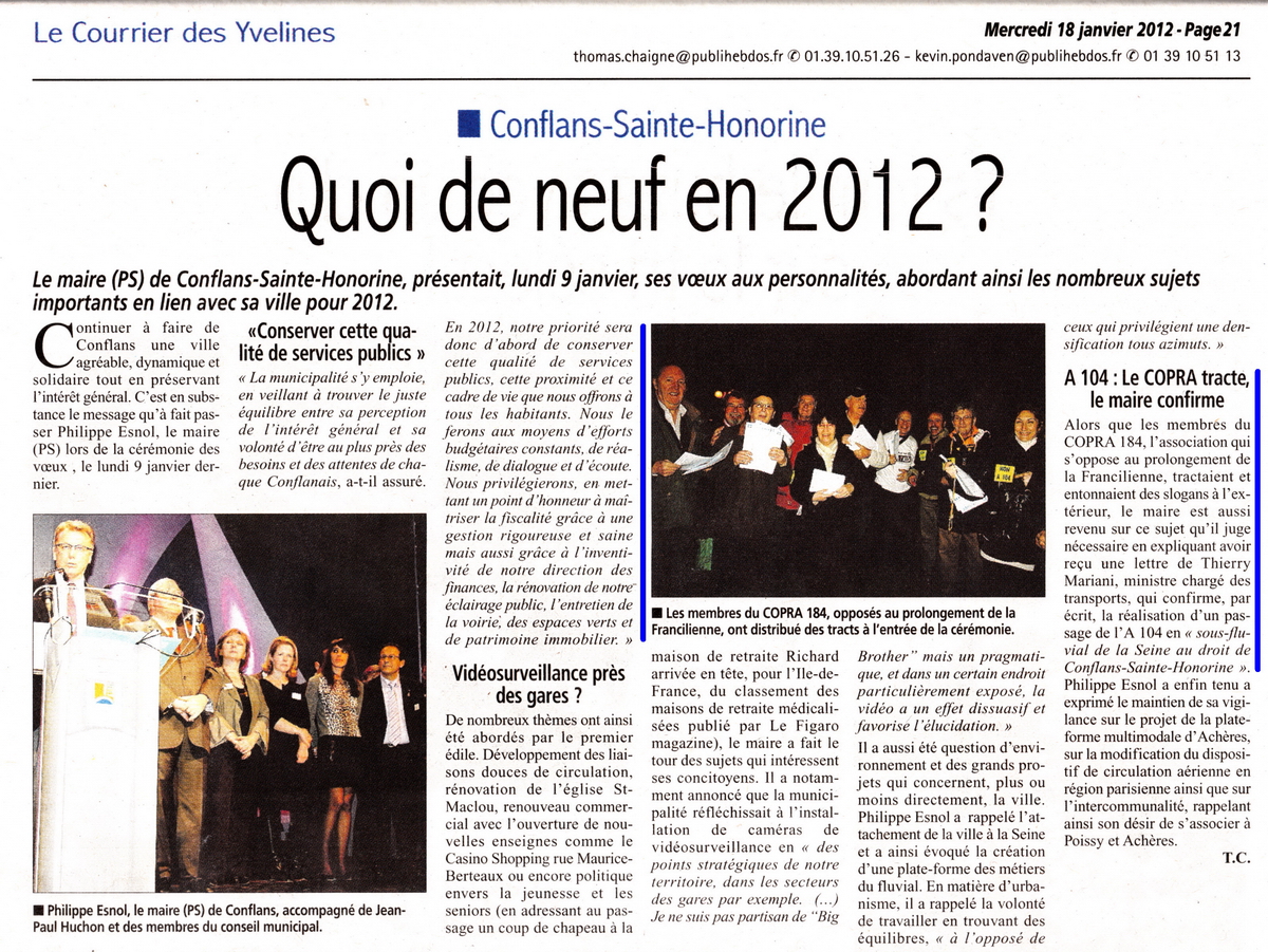 Courrier des Yvelines du mercredi 18 janvier 2012