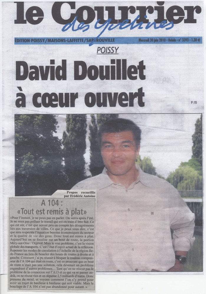 Le Courrier des Yvelines 30 juin 2010 - Interview D. DOUILLET
