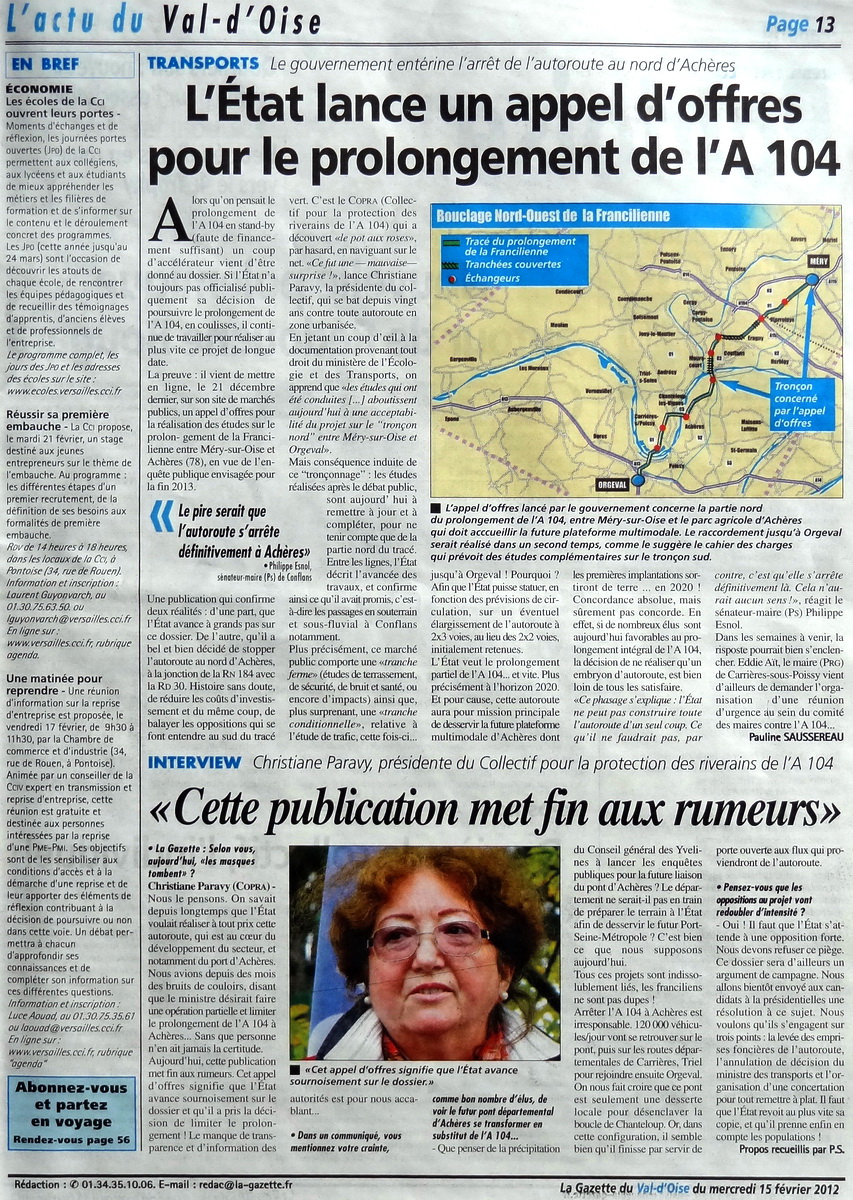 La Gazette du Val d'Oise mercredi 15 février 2012