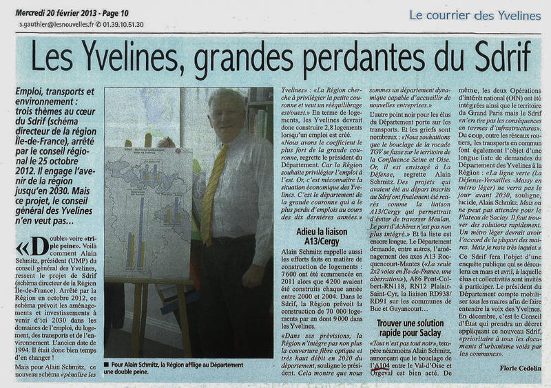 Article du courrier des Yvelines du 20/02/2013